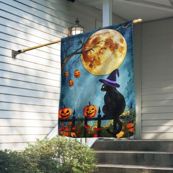 Halloween Witchy Black Cat Flag, Halloween Flag, Halloween Garden Flags, Halloween House Flags