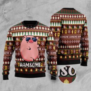 Hamsome Cute Pig Ugly Christmas Sweater, Christmas…