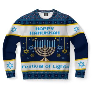 Hanukkah Festival Of Lights Ugly Christmas Sweater,…