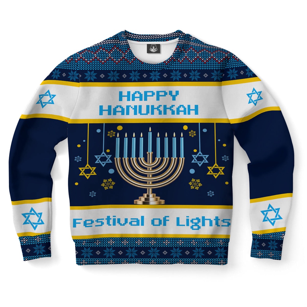 Hanukkah Festival Of Lights Ugly Christmas Sweater, Christmas Sweater, Ugly Sweater, Funny Xmas Sweaters