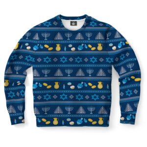 Hanukkah Pattern Ugly Christmas Sweater, Christmas Sweater,…