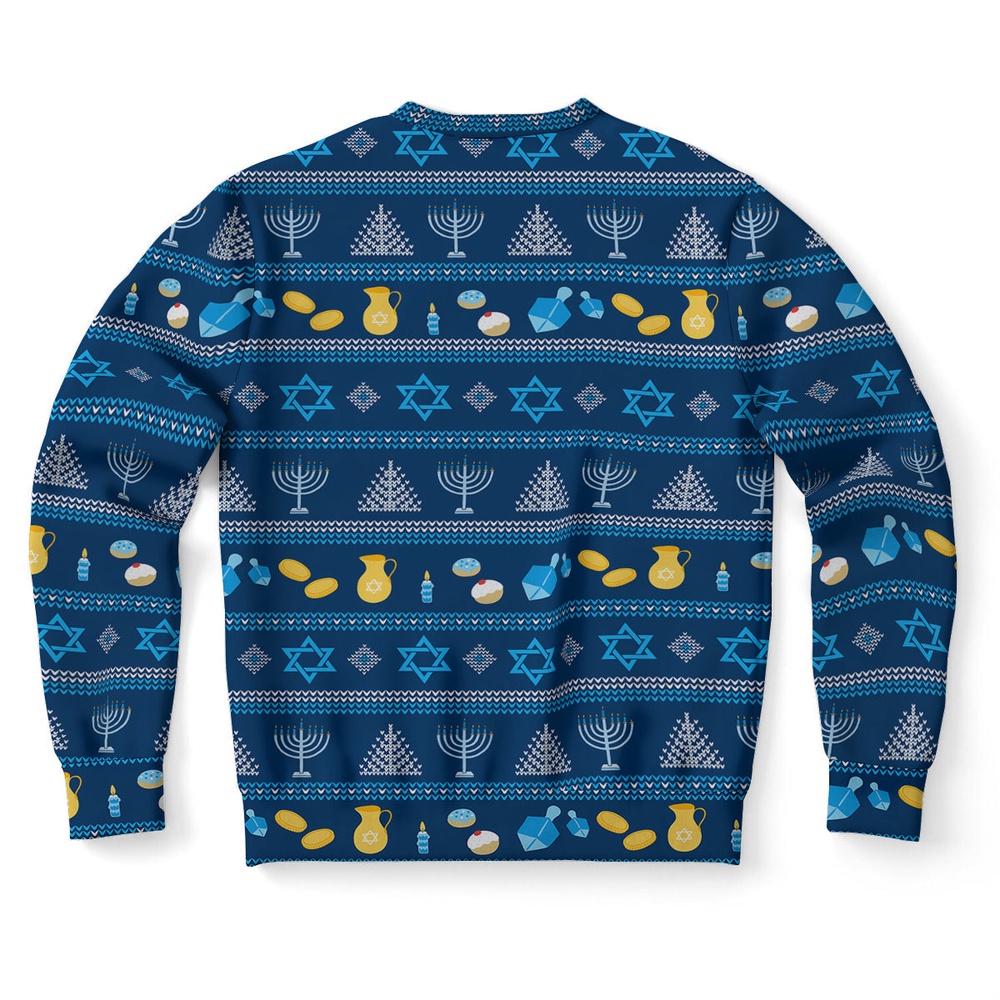 Hanukkah Pattern Ugly Christmas Sweater, Christmas Sweater, Ugly Sweater, Funny Xmas Sweaters