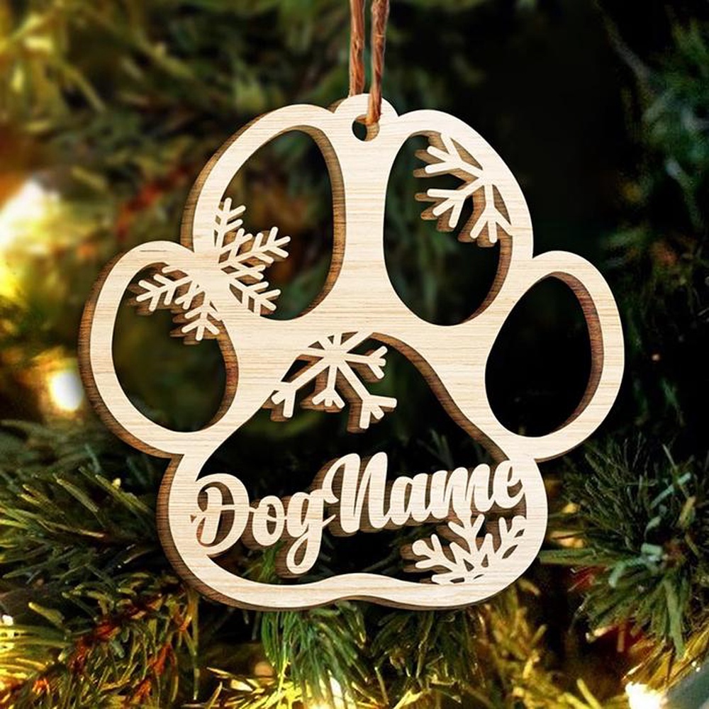Happy Christmas With Fur Babies – Personalized Paw Ornament, Christmas Ornament, Dog Ornament, Xmas Dog Ornaments Happy Christmas With Fur Babies – Personalized Paw Ornament, Christmas Ornament, Dog Ornament, Xmas Dog Ornaments