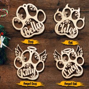 Happy Christmas With Fur Babies Personalized Paw Ornament Christmas Ornament Dog Ornament Xmas Dog Ornaments 2 yfzmz7.jpg