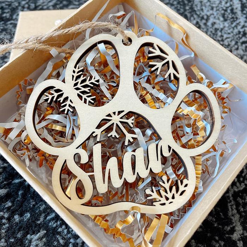 Happy Christmas With Fur Babies – Personalized Paw Ornament, Christmas Ornament, Dog Ornament, Xmas Dog Ornaments Happy Christmas With Fur Babies – Personalized Paw Ornament, Christmas Ornament, Dog Ornament, Xmas Dog Ornaments