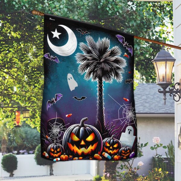 Happy Halloween South Carolina Flag, Halloween Flag, Halloween Garden Flags, Halloween House Flags