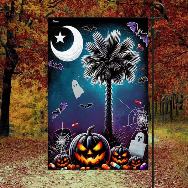 Happy Halloween South Carolina Flag, Halloween Flag, Halloween Garden Flags, Halloween House Flags