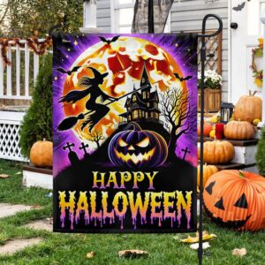 Happy Halloween Spooky Witch Haunted House Flag Halloween Flag Halloween Garden Flags Halloween House Flags 4 ug4e0k.jpg