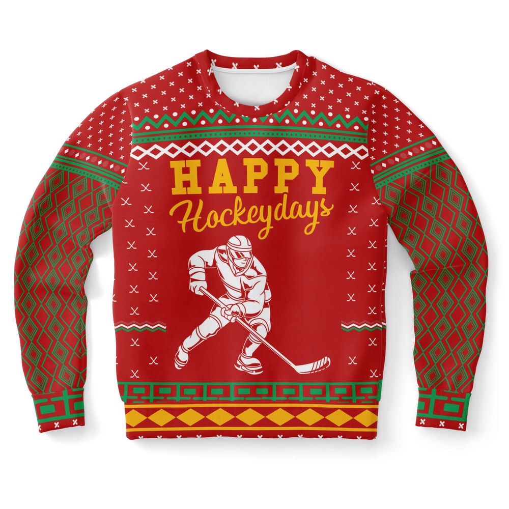 Happy Hockeydays Ugly Christmas Sweater, Christmas Sweater, Ugly Sweater, Funny Xmas Sweaters Happy Hockeydays Ugly Christmas Sweater, Christmas Sweater, Ugly Sweater, Funny Xmas Sweaters