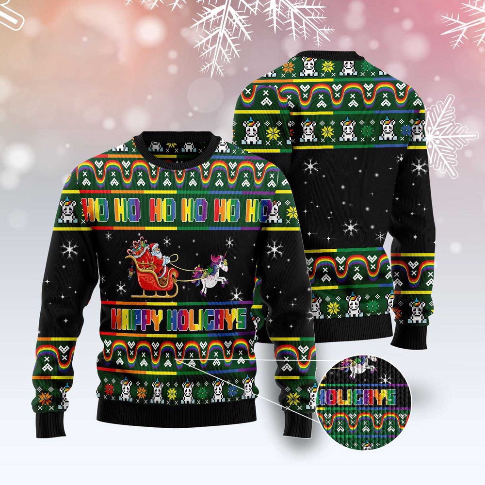 Happy Holigays Ugly Christmas Sweater, Christmas Sweater, Ugly Sweater, Funny Xmas Sweaters Happy Holigays Ugly Christmas Sweater, Christmas Sweater, Ugly Sweater, Funny Xmas Sweaters