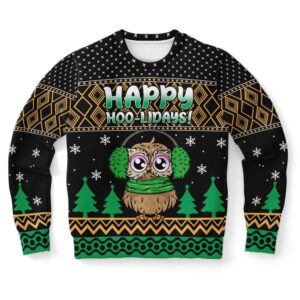 Happy Hoo-Lidays Owl Ugly Christmas Sweater, Christmas…