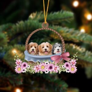Havanese Dogs In The Basket Ornament, Christmas…