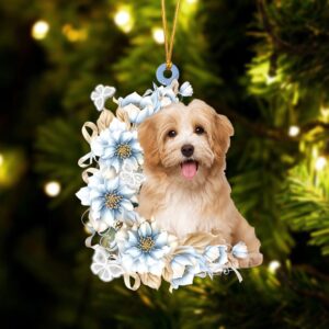 Havanese Flowers Moon Ornament, Christmas Ornament, Dog…
