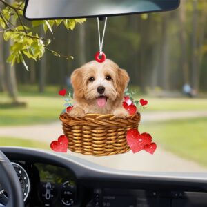 Havanese With Rose & Heart Ornament, Christmas…