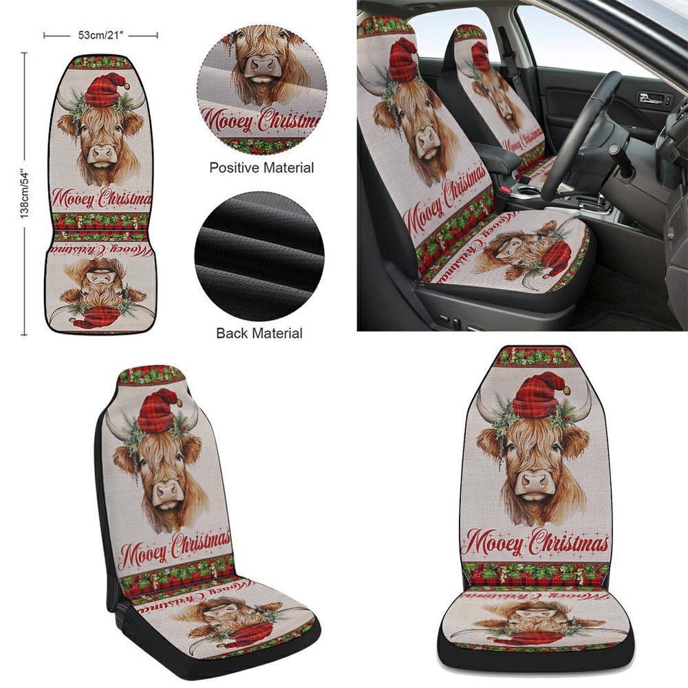 Highland Cow Fluffy Cow Christmas Seat Cover Cars, Christmas Car Seat Cover, Car Seat Cover Highland Cow Fluffy Cow Christmas Seat Cover Cars, Christmas Car Seat Cover, Car Seat Cover
