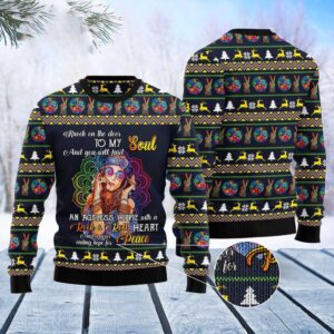 Hippie Girl Ugly Christmas Sweater, Christmas Sweater,…