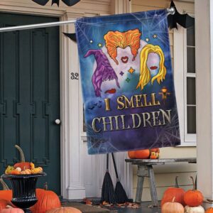 Hocus Pocus I Smell Children Halloween Three Witches Flag Halloween Flag Halloween Garden Flags Halloween House Flags 2 jahibj.jpg