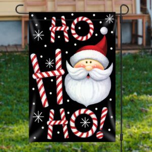 Hoho Santa Claus Black Snowy Christmas Garden…