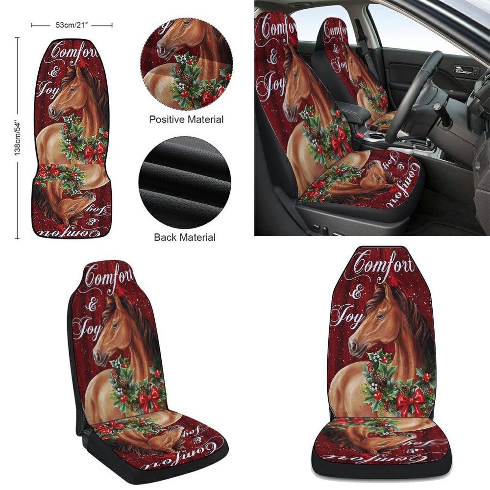 Horse Christmas Comfort And Joy Seat Cover Cars, Christmas Car Seat Cover, Car Seat Cover Horse Christmas Comfort And Joy Seat Cover Cars, Christmas Car Seat Cover, Car Seat Cover