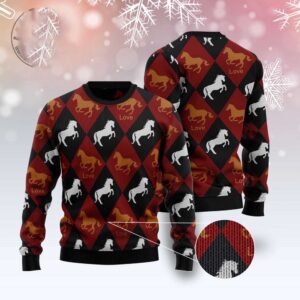 Horse Love Ugly Christmas Sweater, Christmas Sweater,…