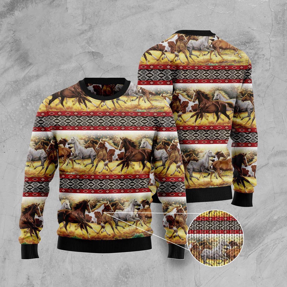 Horse Native American Pattern Ugly Christmas Sweater, Christmas Sweater, Ugly Sweater, Funny Xmas Sweaters Horse Native American Pattern Ugly Christmas Sweater, Christmas Sweater, Ugly Sweater, Funny Xmas Sweaters