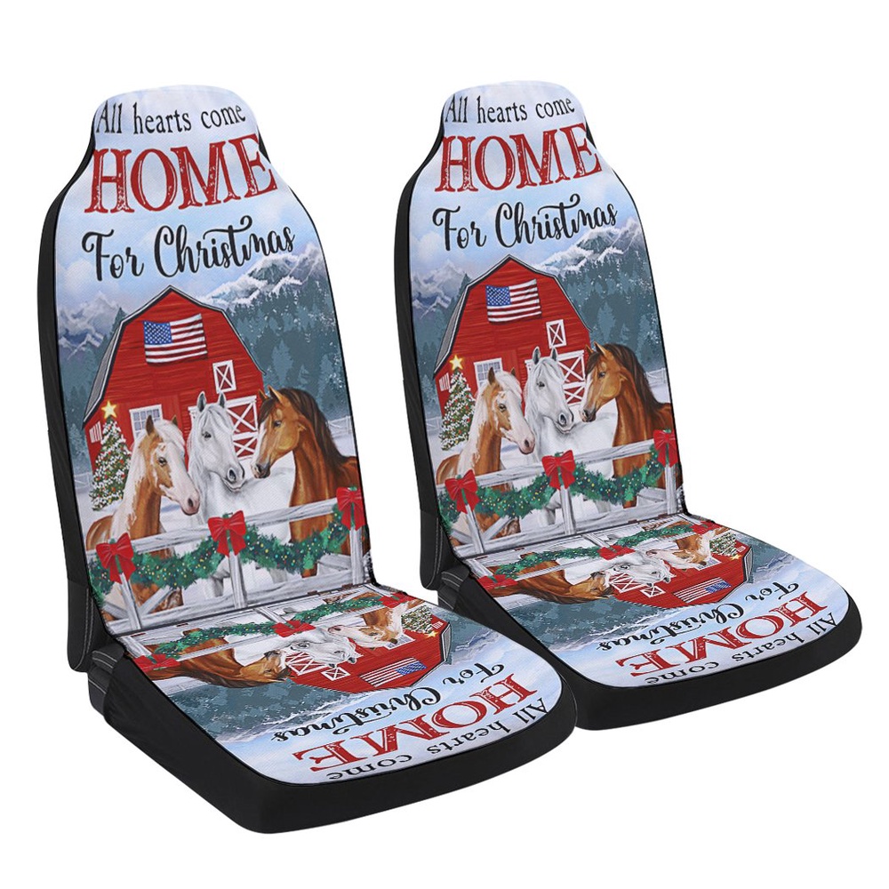 Horses Christmas All Hearts Come Home For Christmas Seat Cover Cars, Christmas Car Seat Cover, Car Seat Cover Horses Christmas All Hearts Come Home For Christmas Seat Cover Cars, Christmas Car Seat Cover, Car Seat Cover