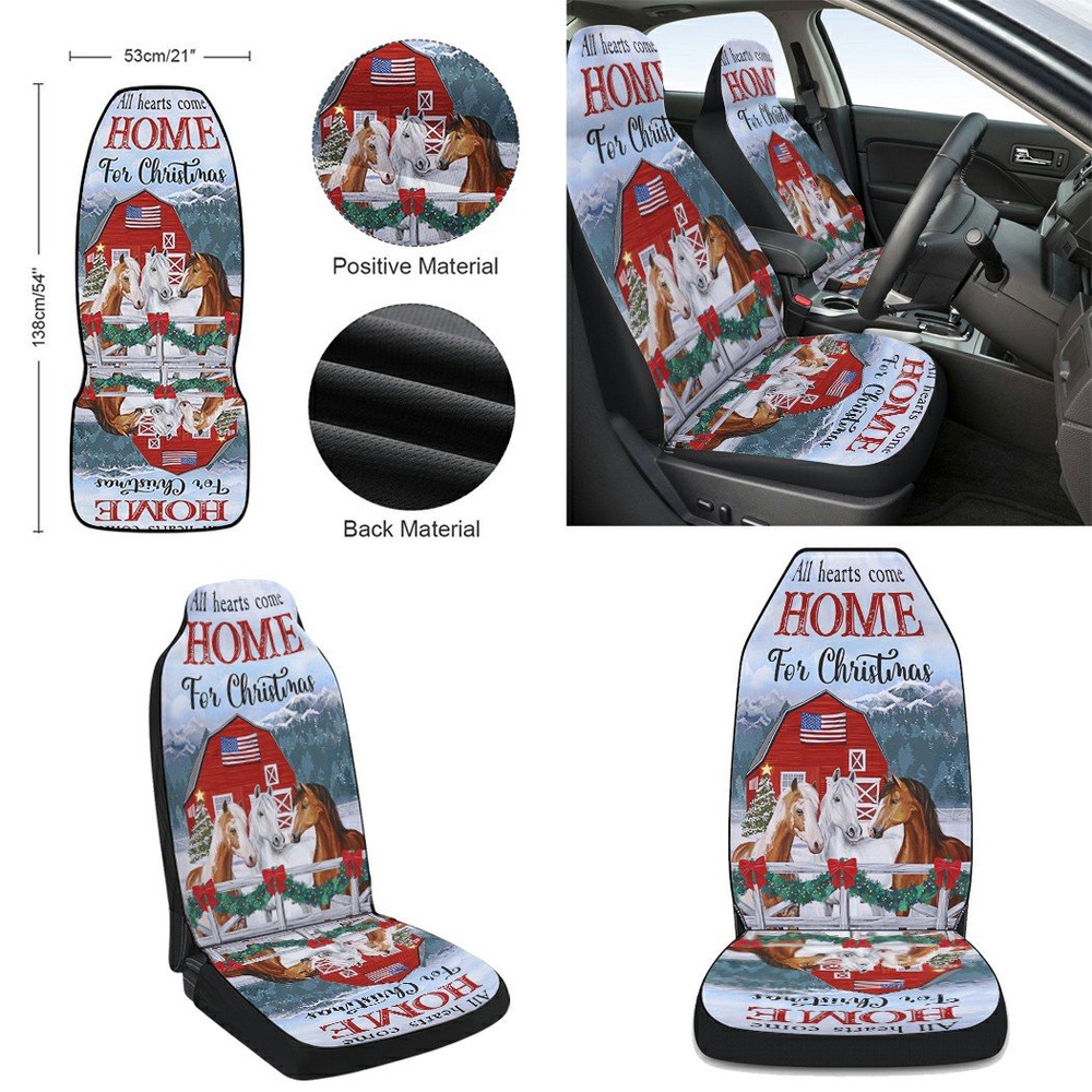 Horses Christmas All Hearts Come Home For Christmas Seat Cover Cars, Christmas Car Seat Cover, Car Seat Cover Horses Christmas All Hearts Come Home For Christmas Seat Cover Cars, Christmas Car Seat Cover, Car Seat Cover
