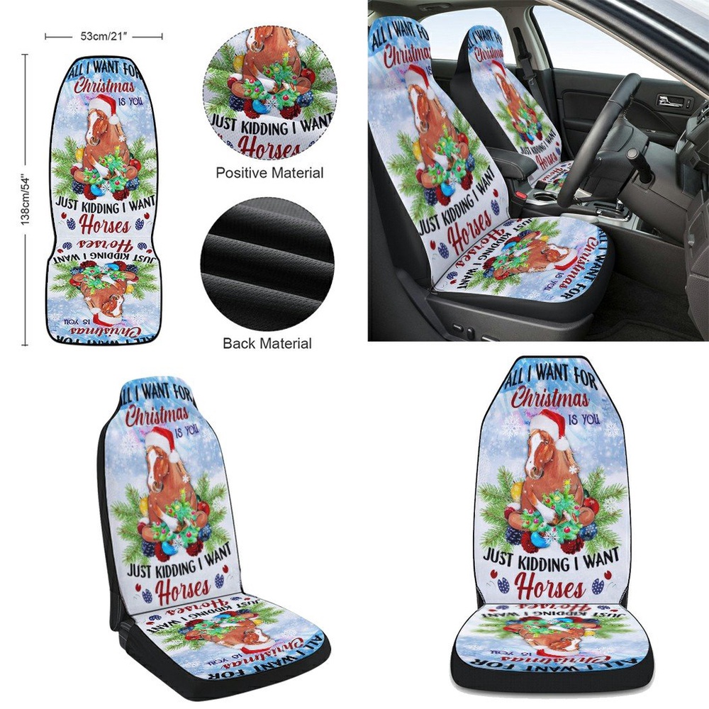 Horses Winter Snow Christmas Seat Cover Cars, Christmas Car Seat Cover, Car Seat Cover Horses Winter Snow Christmas Seat Cover Cars, Christmas Car Seat Cover, Car Seat Cover