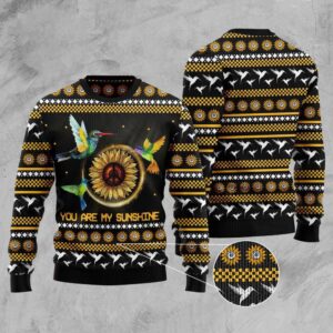Hummingbird Sunflower Ugly Christmas Sweater, Christmas Sweater,…