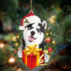 Husky-Dogs give gifts Hanging Ornament, Christmas Ornament,…