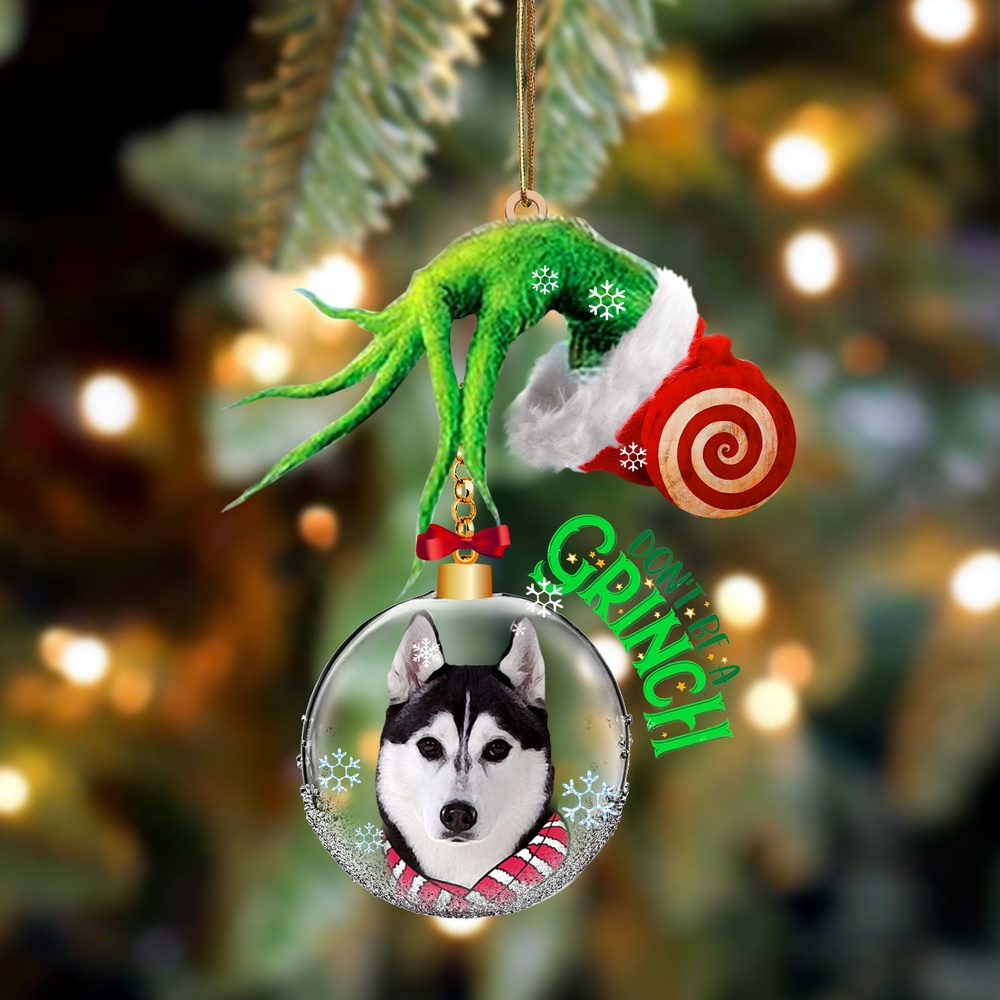 Husky Don’t Be A Grinch Christmas Ornament, Christmas Ornament, Dog Ornament, Xmas Dog Ornaments