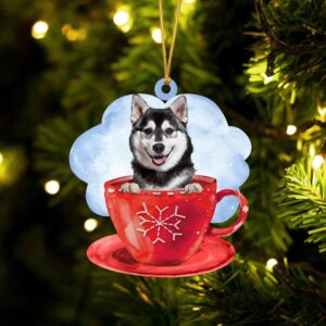 Husky On The Cup Christmas Ornament, Christmas…
