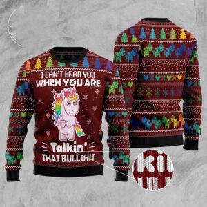 I Can’T Hear You Unicorn Ugly Christmas…
