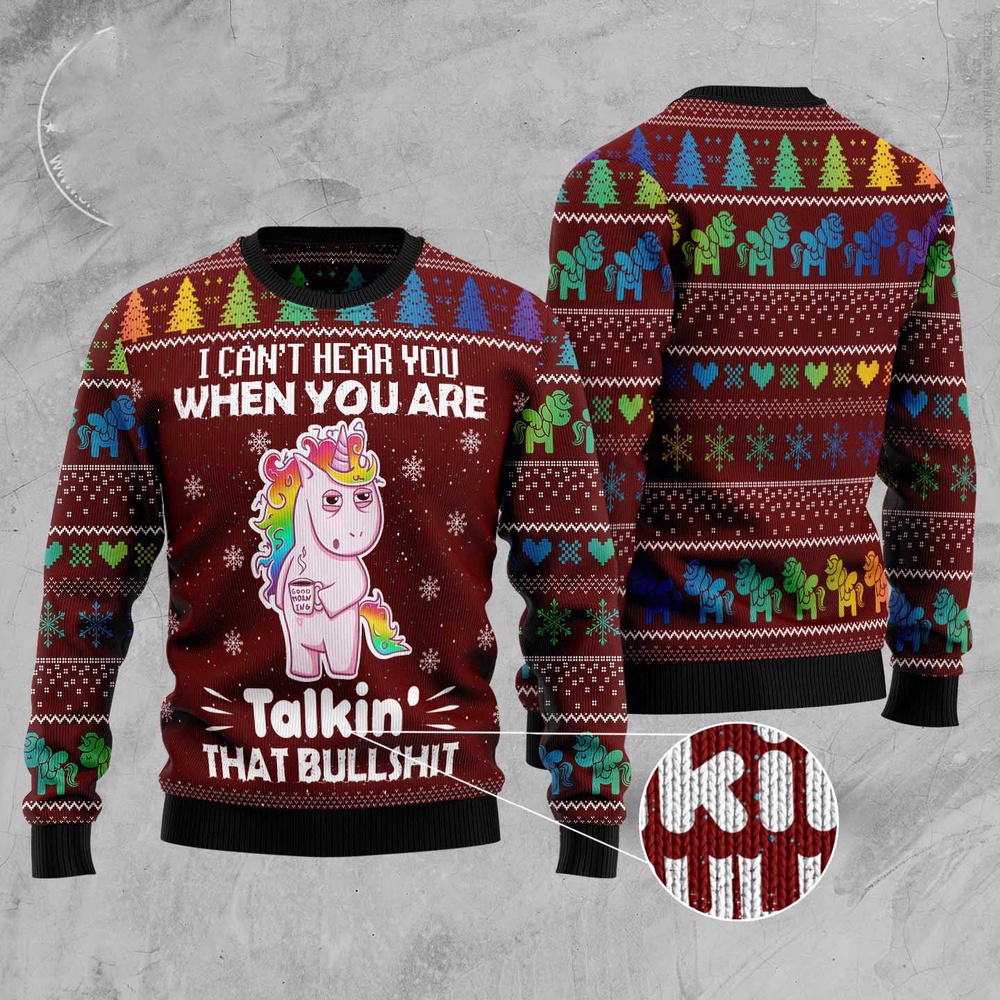 I Can’T Hear You Unicorn Ugly Christmas Sweater, Christmas Sweater, Ugly Sweater, Funny Xmas Sweaters I Can’T Hear You Unicorn Ugly Christmas Sweater, Christmas Sweater, Ugly Sweater, Funny Xmas Sweaters