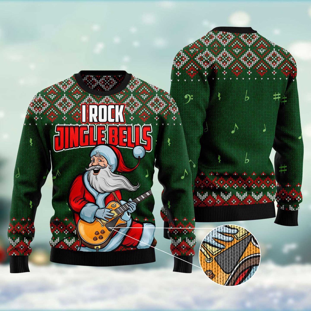 I Rock Jingle Bells Ugly Christmas Sweater, Christmas Sweater, Ugly Sweater, Funny Xmas Sweaters