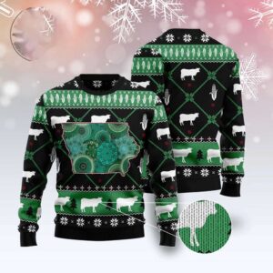 Iowa Usa Symbols Pattern Ugly Christmas Sweater,…