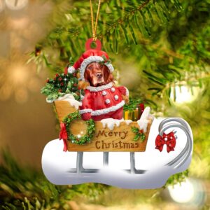 Irish Setter Merry Christmas Ornament, Christmas Ornament,…