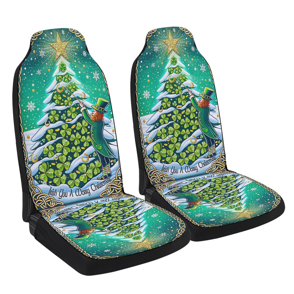 Irish Shamrocks Christmas Tree Seat Cover Cars, Christmas Car Seat Cover, Car Seat Cover Irish Shamrocks Christmas Tree Seat Cover Cars, Christmas Car Seat Cover, Car Seat Cover