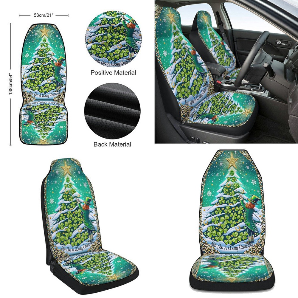 Irish Shamrocks Christmas Tree Seat Cover Cars, Christmas Car Seat Cover, Car Seat Cover Irish Shamrocks Christmas Tree Seat Cover Cars, Christmas Car Seat Cover, Car Seat Cover