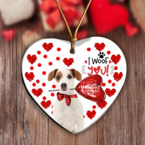 Jack Russell Terrier2 Happy Valentine’s Day Ornament,…
