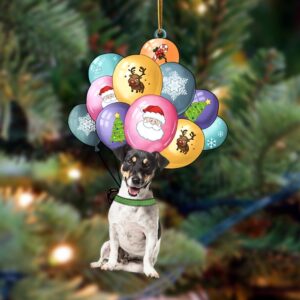 Jack Russell Terrier(2) With Balloons Christmas Ornament,…