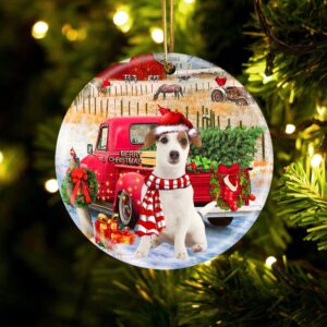 Jack Russell Terrier 2 With Red Truck…