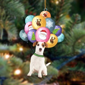 Jack Russell Terrier With Balloons Christmas Ornament,…