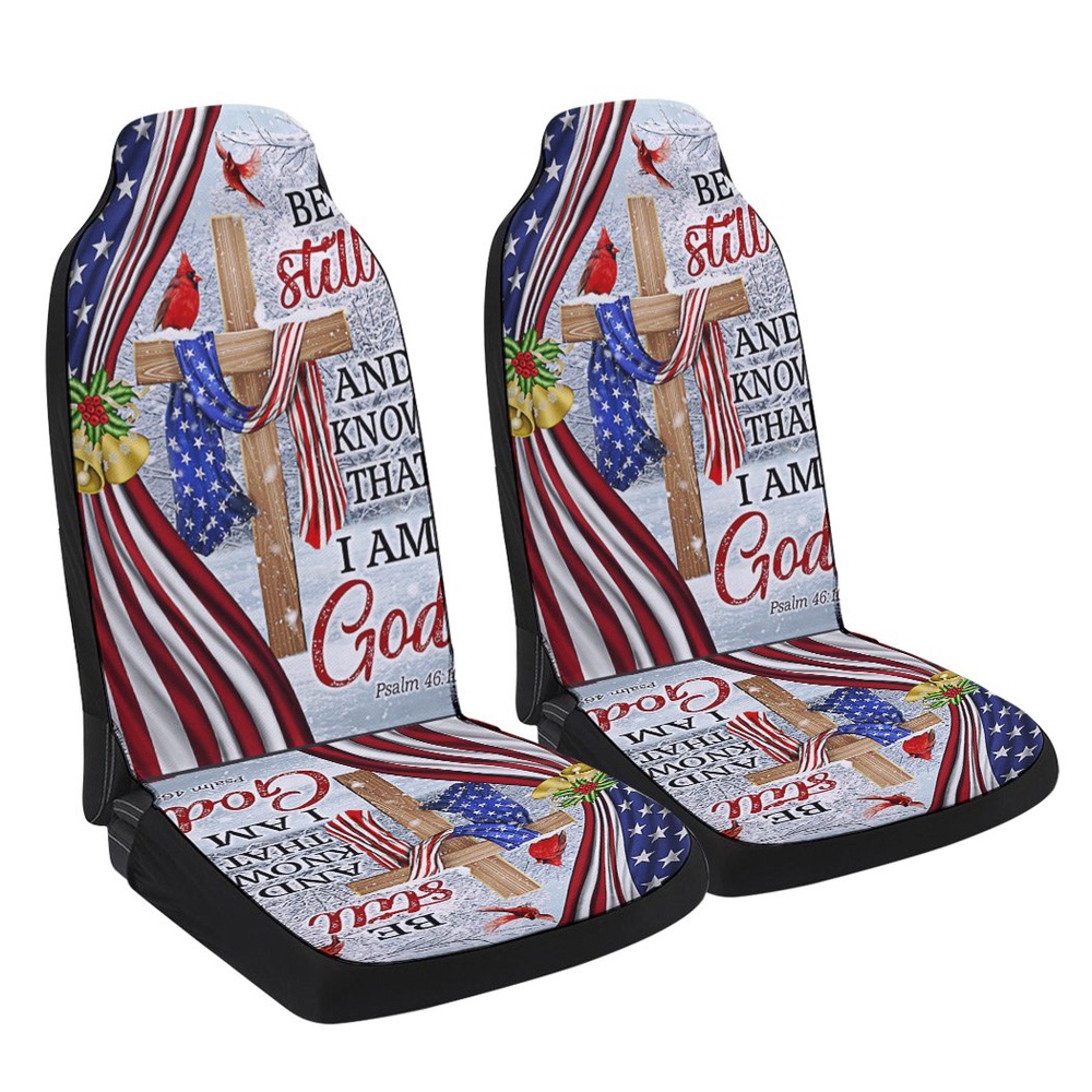 Jesus Christ Cross Be Still And Know That I Am God Christmas Seat Cover Cars, Christmas Car Seat Cover, Car Seat Cover