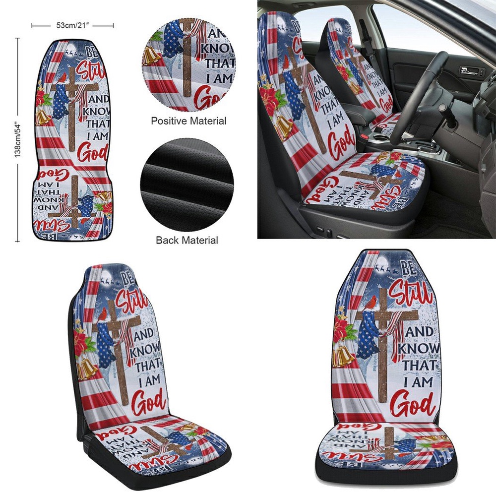 Jesus Christ Cross Christmas Be Still Know That I Am God Seat Cover Cars, Christmas Car Seat Cover, Car Seat Cover Jesus Christ Cross Christmas Be Still Know That I Am God Seat Cover Cars, Christmas Car Seat Cover, Car Seat Cover