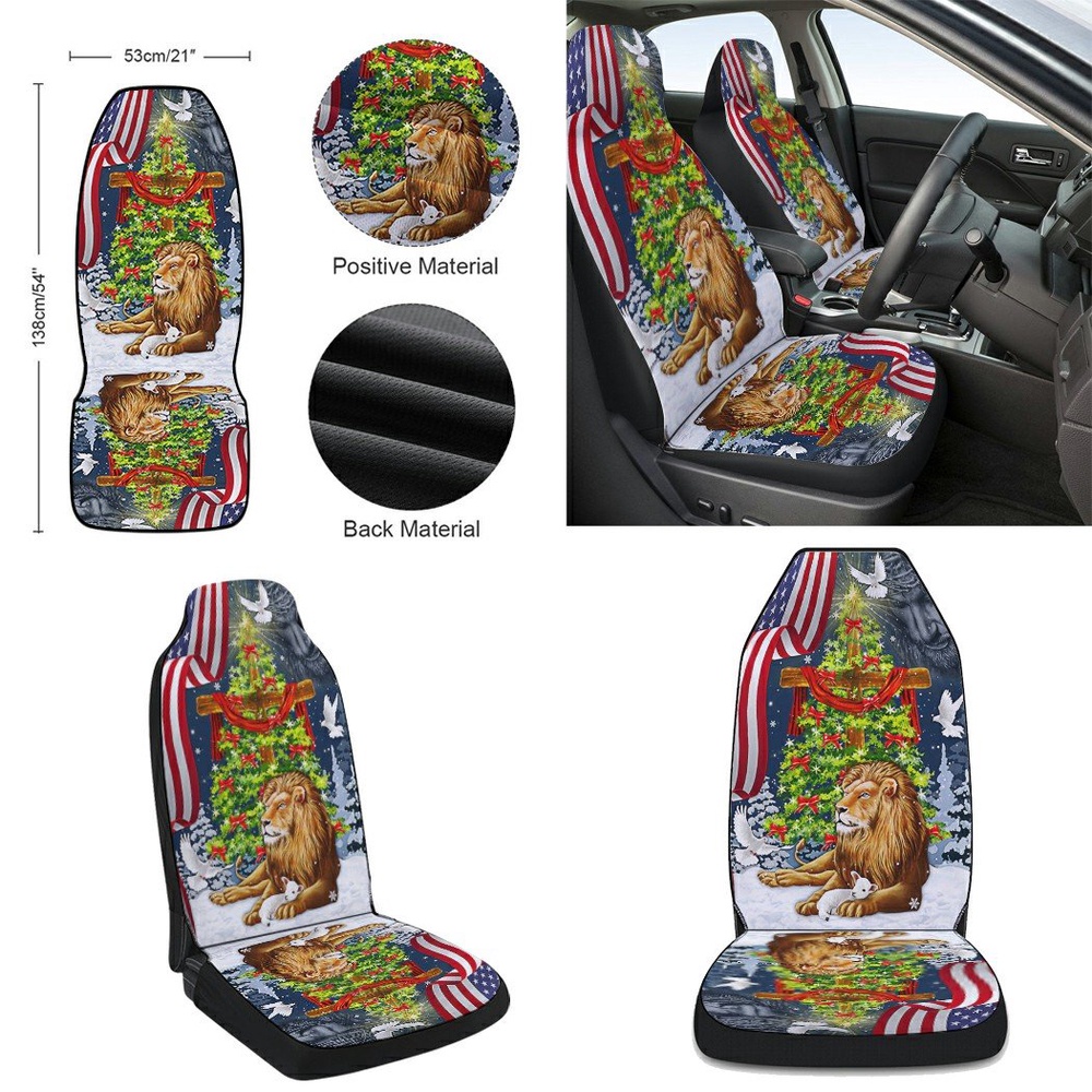Jesus Christ Cross Lion of Judah Christmas Tree Seat Cover Cars, Christmas Car Seat Cover, Car Seat Cover Jesus Christ Cross Lion of Judah Christmas Tree Seat Cover Cars, Christmas Car Seat Cover, Car Seat Cover