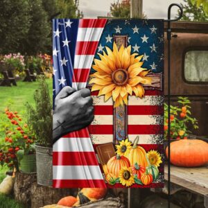 Jesus Christian Cross Thanksgiving Halloween Pumpkins Flag,…