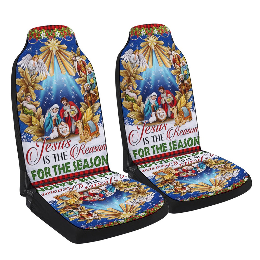 Jesus Christmas Jesus Is The Reason For The Season Holy Night Nativity of Jesus Seat Cover Cars, Christmas Car Seat Cover, Car Seat Cover