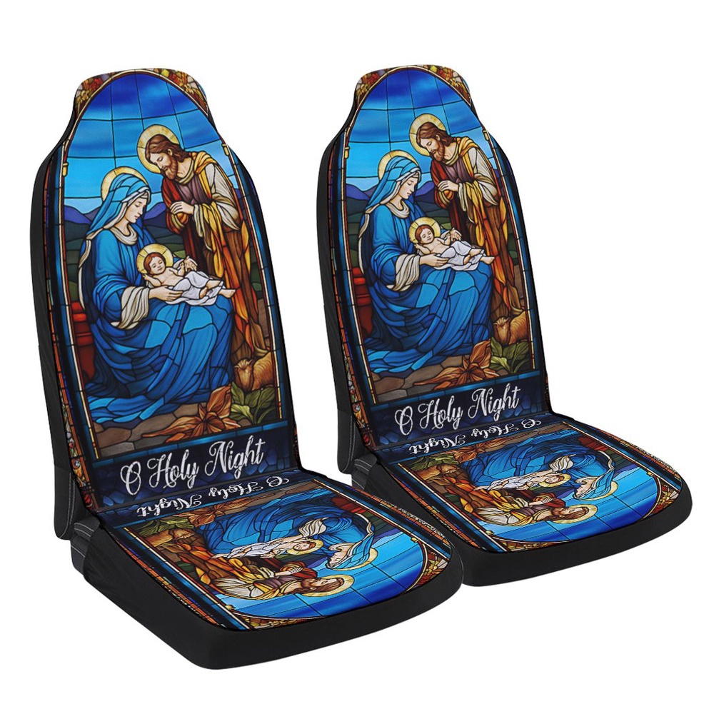 Jesus Christmas Oh Holy Night Nativity Scene Seat Cover Cars, Christmas Car Seat Cover, Car Seat Cover