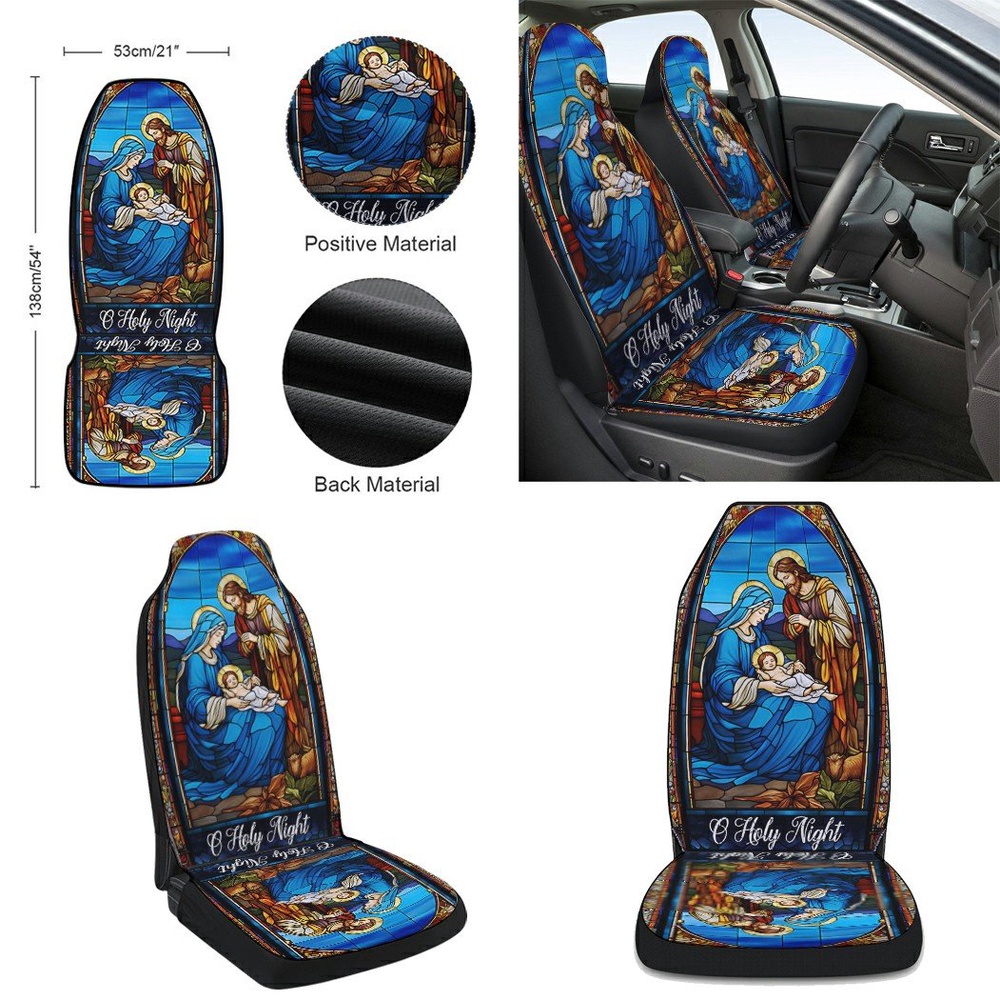 Jesus Christmas Oh Holy Night Nativity Scene Seat Cover Cars, Christmas Car Seat Cover, Car Seat Cover